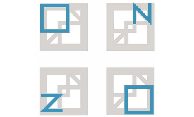 「O·N·Z·O」の文字を入れ込みながらロゴマークとして作成。